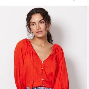 Cleobella red/orange organic cotton top